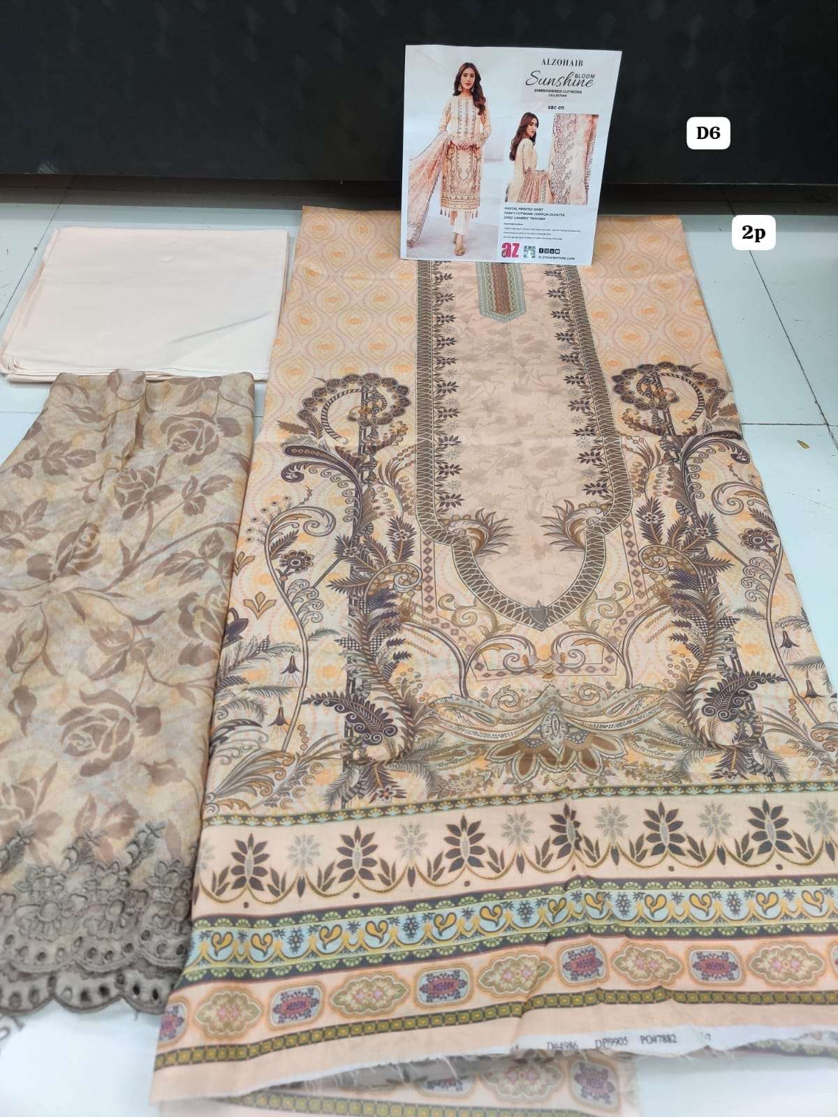 Sunshine Bloom Embroidered Cutwork Lawn Collection 2024 Open Pic Al Zohaib 